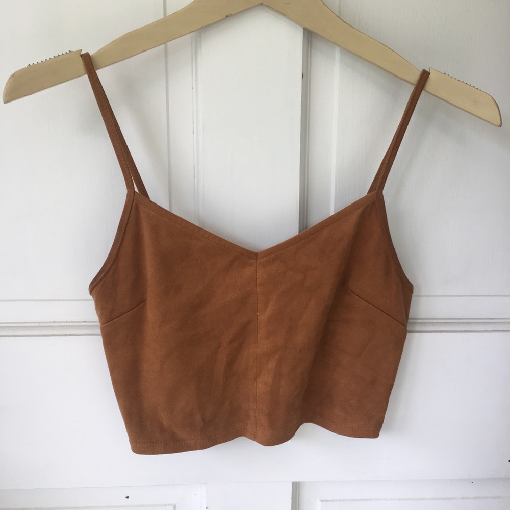 Faux Suede Crop Tank